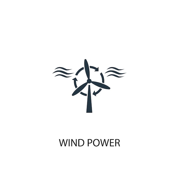 Windenergie icoon. Eenvoudige elementenillustratie. Wind Power symbool ontwerp uit alternatieve energie-collectie. Kan gebruikt worden voor web en mobiel.