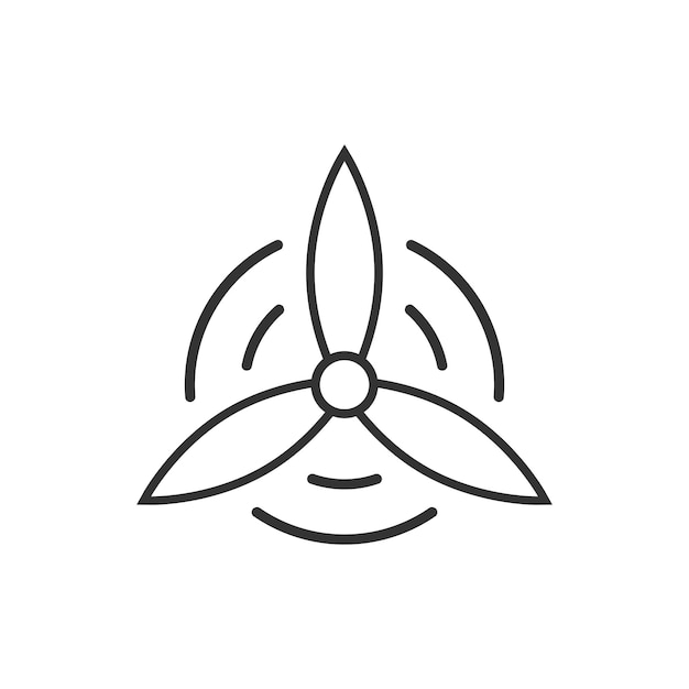 Windenergie plant pictogram in vlakke stijl Turbine vectorillustratie op witte geïsoleerde achtergrond Lucht energie teken bedrijfsconcept