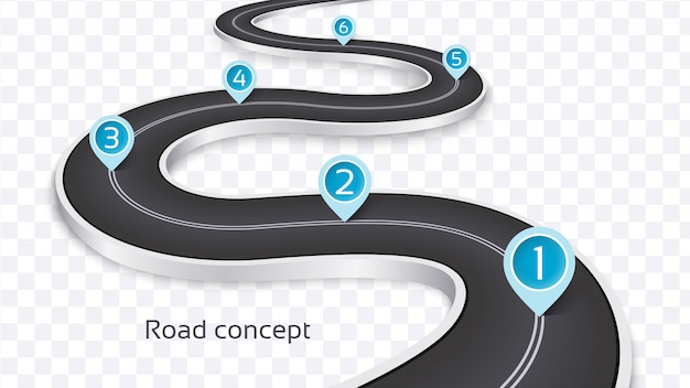Извилистая дорога 3d инфографики концепция