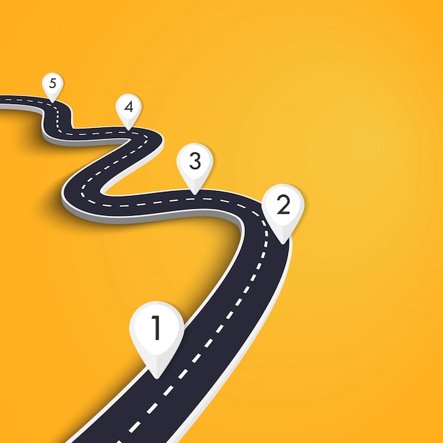 winding road on colorful background