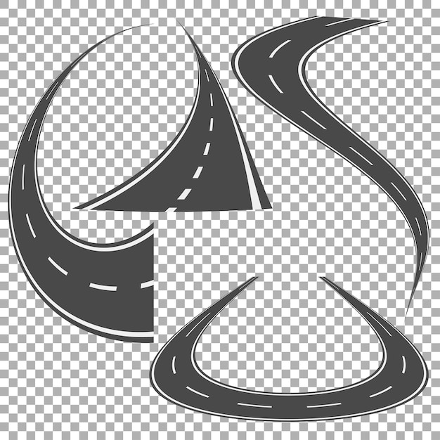 Winding road isolated highway vector