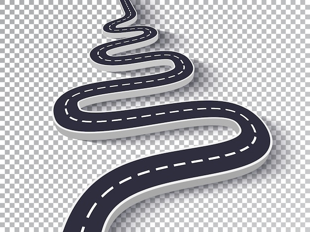 Vector winding road isolated transparent special effect