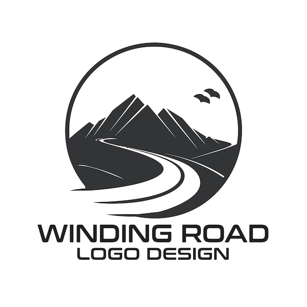 Winding Road Vector Logo Design