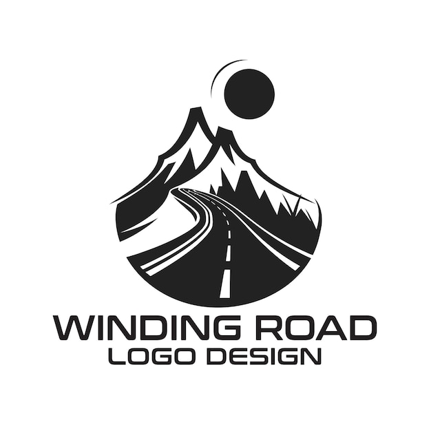 Vector winding road vector logo design