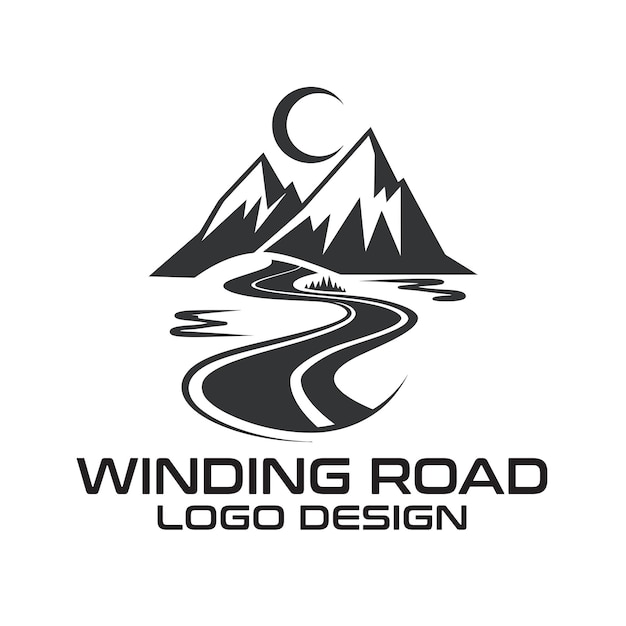 Winding Road Vector Logo Design