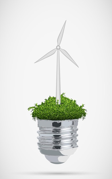 windmill concept of clean energy.