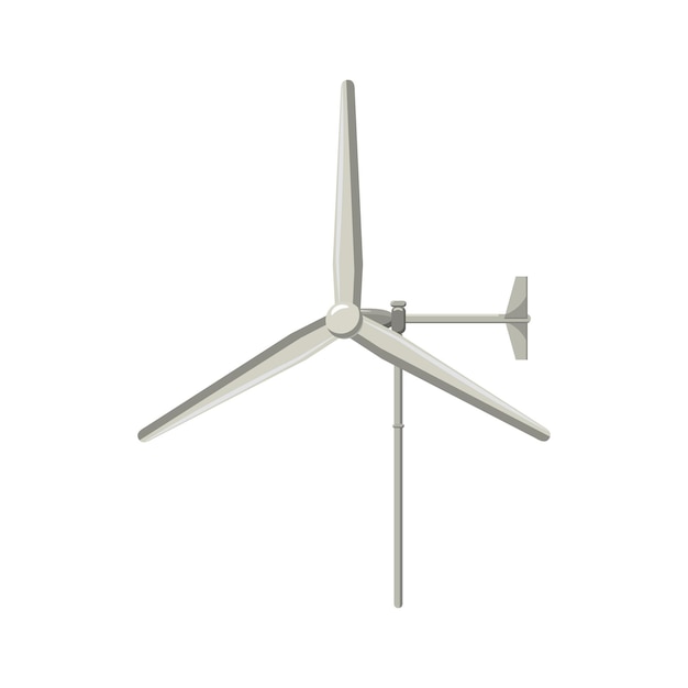 Ветряная мельница для иконы производства электроэнергии в мультяшном стиле на белом фоне