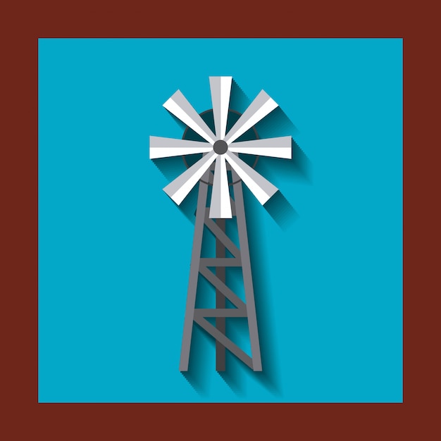 Windmill farm isolated icon