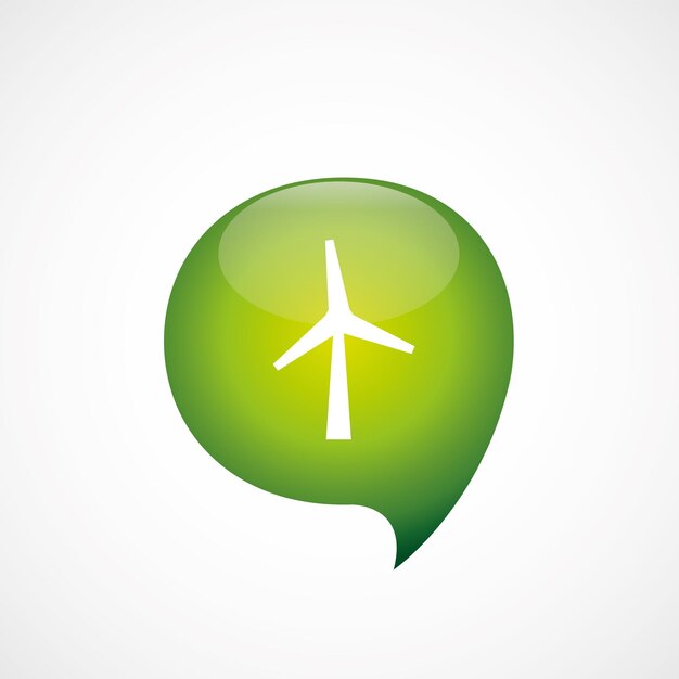 windmill icon green think bubble symbol logo, isolated on white background