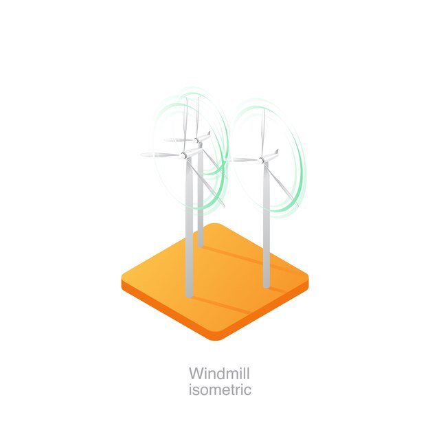 Windmill isometric 3D icon