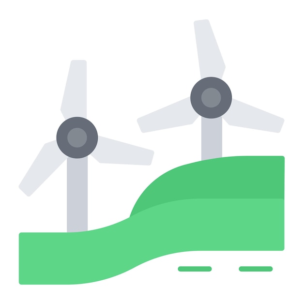 Vector windmill landscape vector illustration style