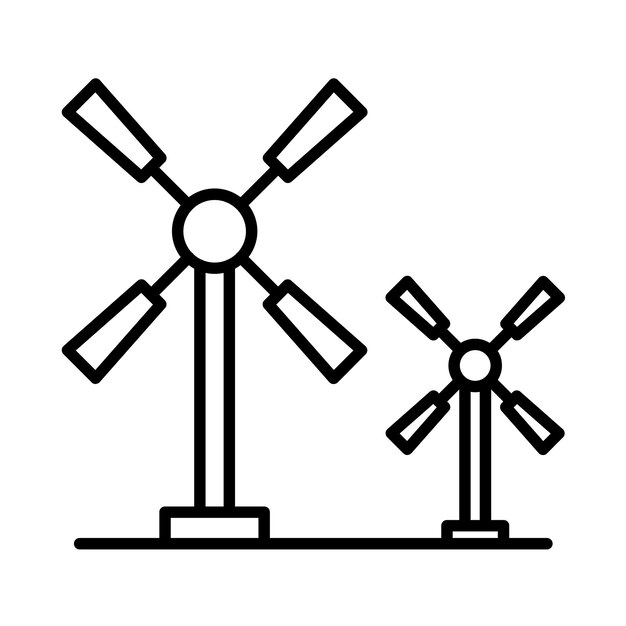 Windmill Line Illustration