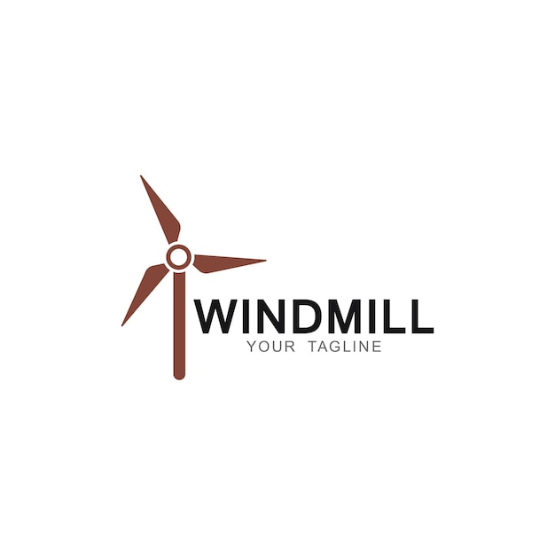 Illustrazione dell'icona di vettore del modello di logo del mulino a vento