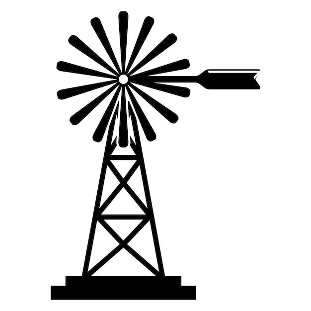 Windmill logo vector illustration flat design