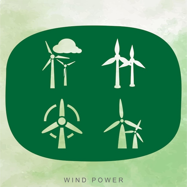 Windmill power plant icon