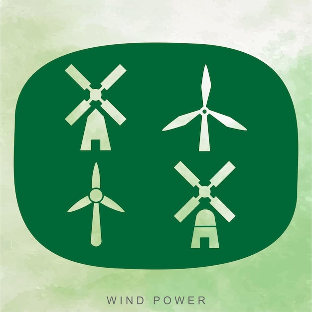 Windmill power plant icon