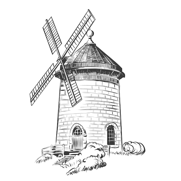 windmill Traditional mill Bakery shop organic agricultural production flour ecological food