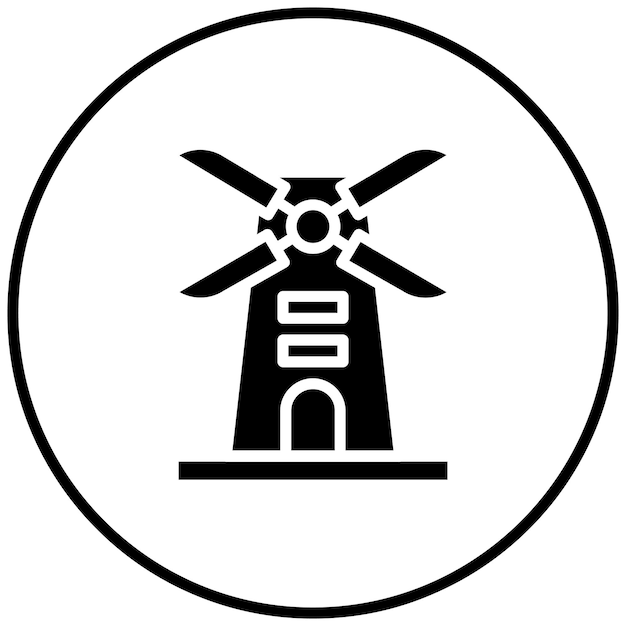 Windmill vector icon illustration of Wild West iconset