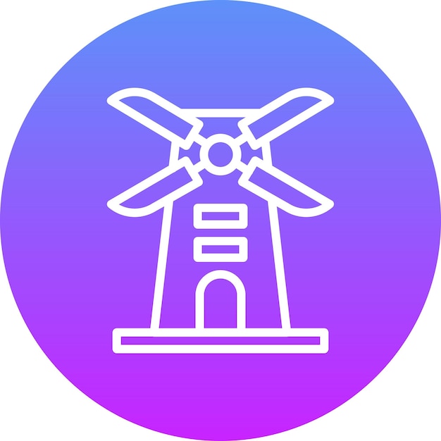 Windmill vector icon illustration of Wild West iconset