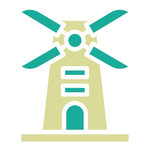 Windmill vector icon illustration of Wild West iconset