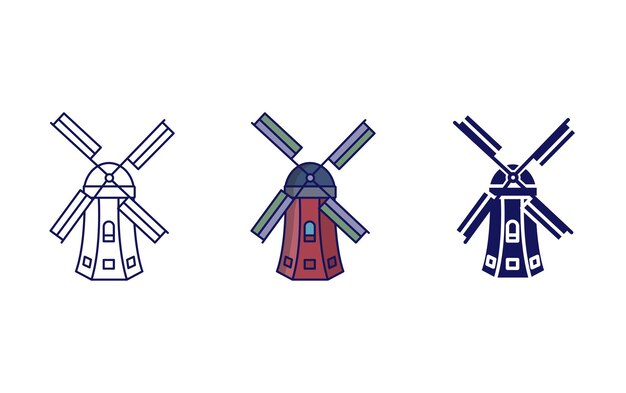 Vector windmill vector icon