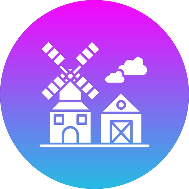 Vector windmill village icon