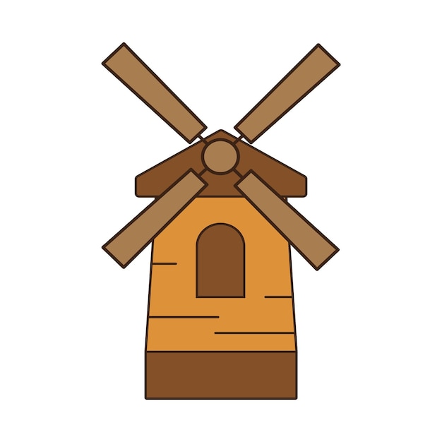 Windmill or wind tribune farm building vector illustration on white background