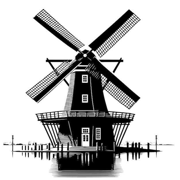 Vector a windmill with the word windmill on it