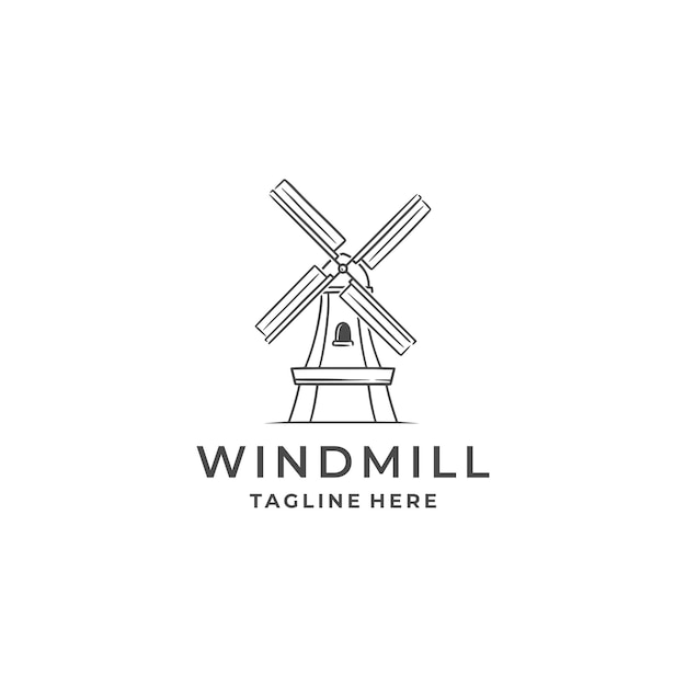 Windmolen logo op witte achtergrond