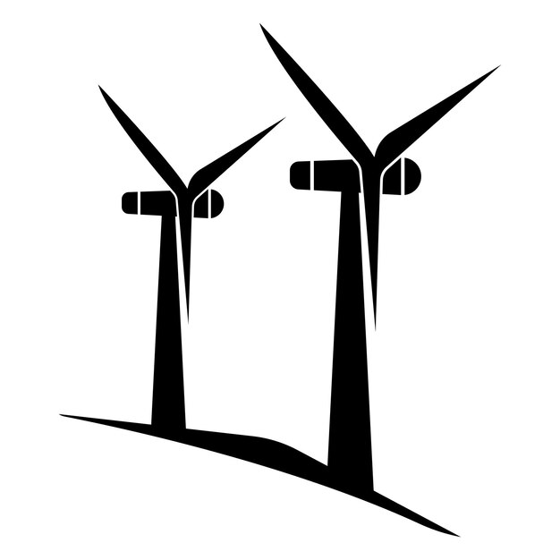 Windmolen logo vector illustratie plat ontwerp