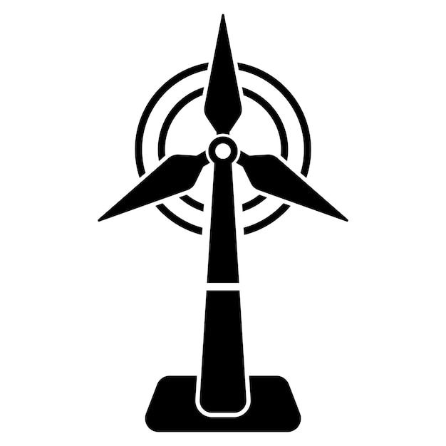 Windmolen logo vector illustratie plat ontwerp
