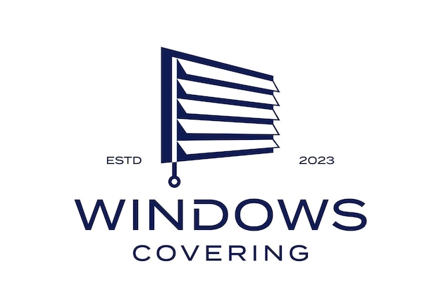 Vector window blind covering logo icon vector design template