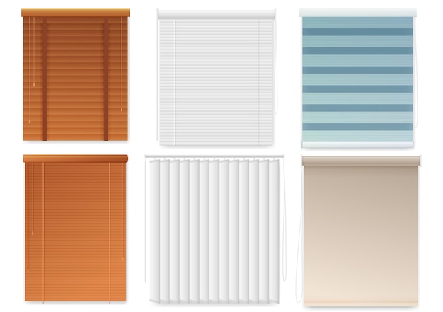 Window blinds or shutters template realistic set