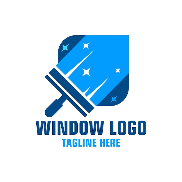 窓掃除のロゴ デザイン テンプレート インスピレーション、ベクトル イラスト。