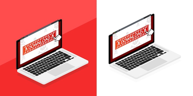 Vector window computer virus beware of downloading viruses emergency notification phishing or hacker