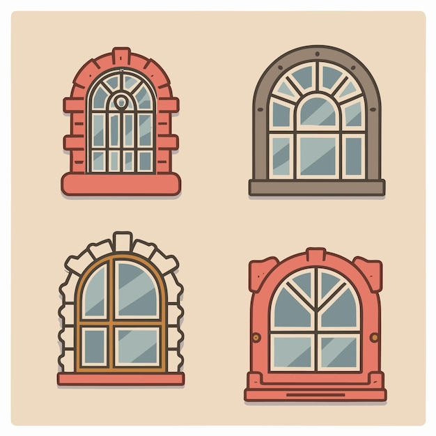 Vector window design set