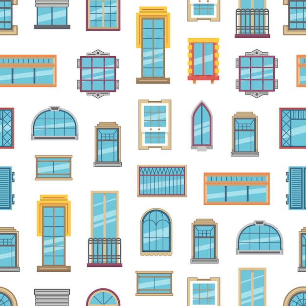 Vector window flat icons or pattern