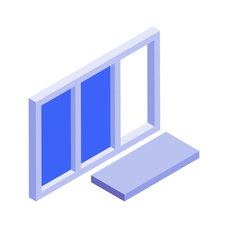 Vector a window frame ready for installation in construction or renovation projects