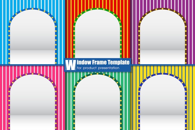 Window frame template for product presentation vector illustration