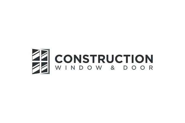 Window glass construction logo design icon symbol illustration real estate property