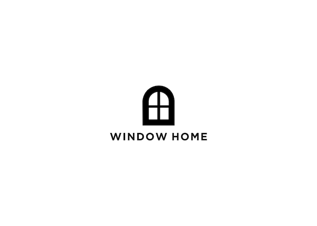 векторная иллюстрация дизайна логотипа окна дома