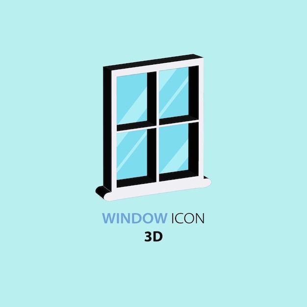 Vector window icon 3d