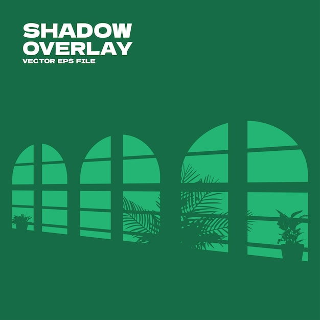 Window and tropical plants shadow overlay