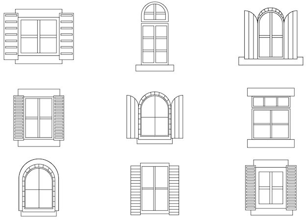 Illustrazione del design vettoriale della finestra isolata su sfondo