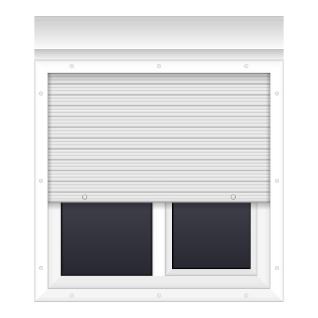 Window with rolling shutters