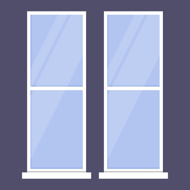Vector window with a white frame