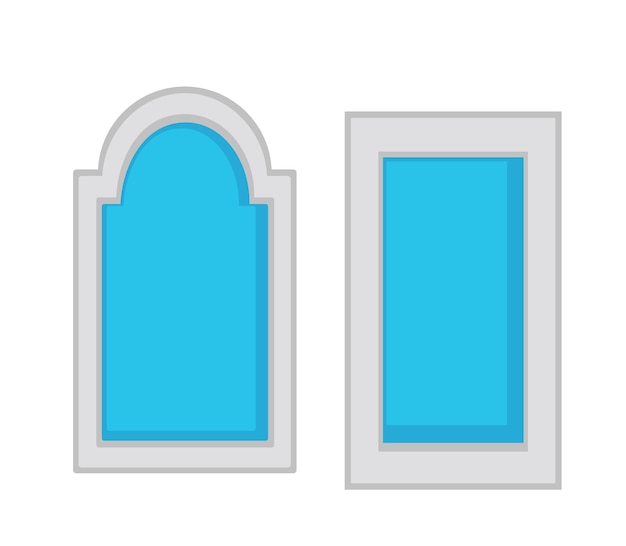 Vector windows classic and arched styles architecture