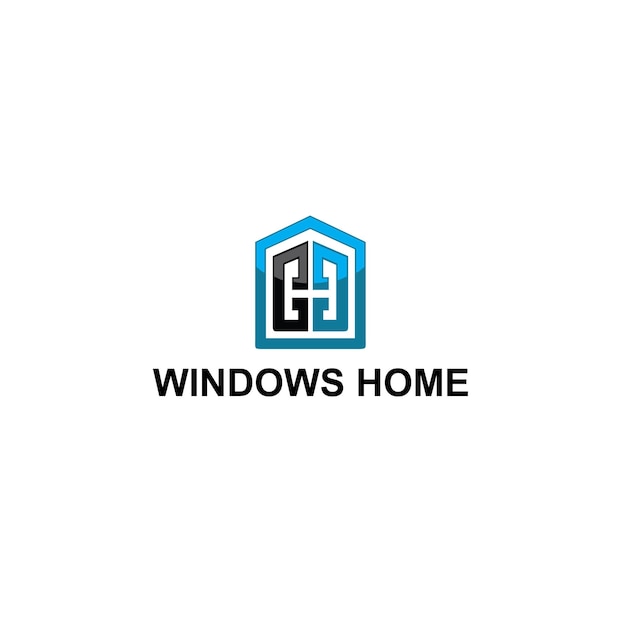 Vettore modello di logo di casa di windows