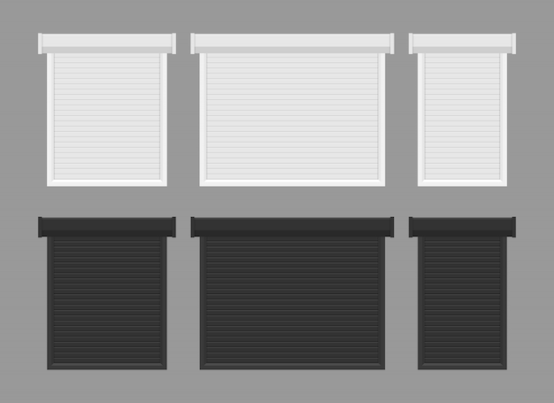 Vector windows roller shutters  illustration isolated