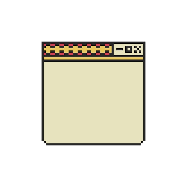 windows ui frame pixel art